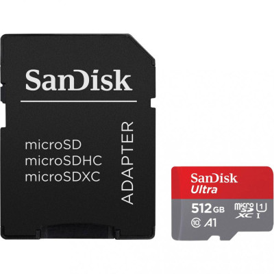 SanDisk Ultra microSDXC UHS-I 512GB + SD-adapter (SDSQUAC-512G-GN6MA)