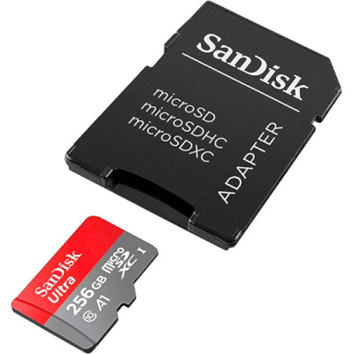 SanDisk 256 GB microSDXC UHS-I Ultra A1 + SD adapter (SDSQUAC-256G-GN6MN)