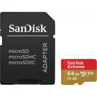 SANDISK EXTREME microSDXC 64 GB 170/80 MB/s UHS-I U3 ActionCam (SDSQXAH-064G-GN6AA)