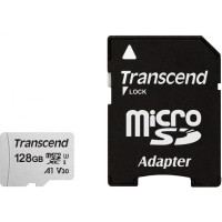 Transcend 128 GB microSDXC UHS-I U3 300S + SD Adapter TS128GUSD300S-A