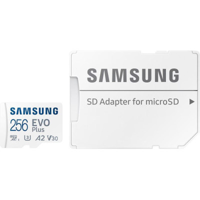 Samsung 256 GB microSDXC Class 10 UHS-I U3 EVO Plus + SD Adapter (MB-MC256SA)