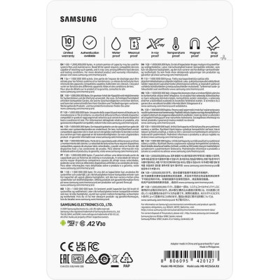 Samsung 256 GB microSDXC Class 10 UHS-I U3 EVO Plus + SD Adapter (MB-MC256SA)