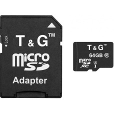 T&G 64 GB microSDXC Class 10 UHS-I (U3) + SD-adapter TG-64GBSDU3CL10-01