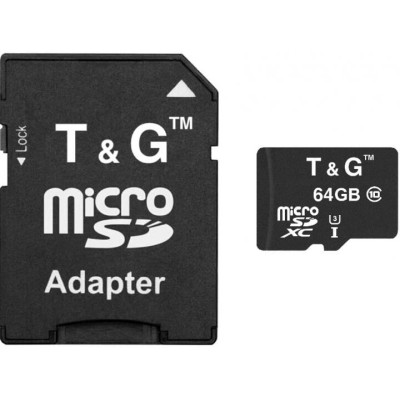 T&G 64 GB microSDXC Class 10 UHS-I (U3) + SD-adapter TG-64GBSDU3CL10-01