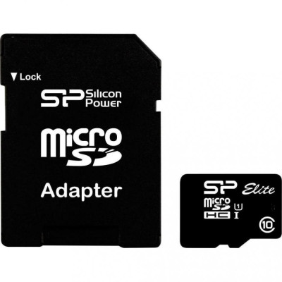 Silicon Power 128 GB microSDXC UHS-I Elite + SD adapter SP128GBSTXBU1V10-SP