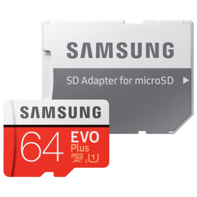 Samsung 64 GB microSDXC Class 10 UHS-I EVO Plus + SD Adapter MB-MC64HA