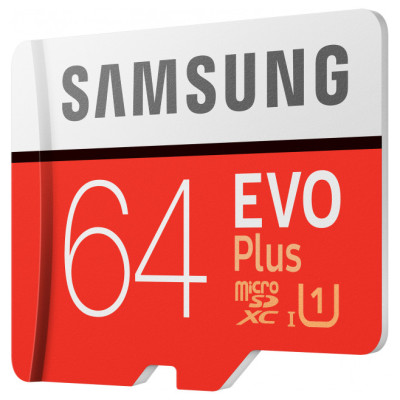 Samsung 64 GB microSDXC Class 10 UHS-I EVO Plus + SD Adapter MB-MC64HA
