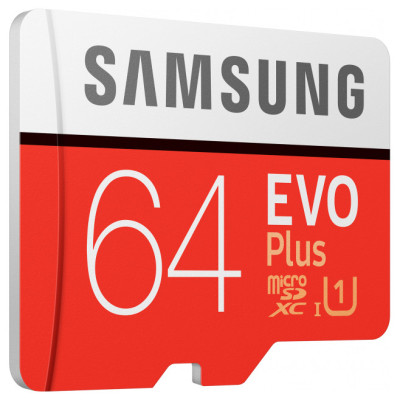 Samsung 64 GB microSDXC Class 10 UHS-I EVO Plus + SD Adapter MB-MC64HA