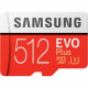 Samsung 512 GB microSDXC Class 10 UHS-I U3 EVO Plus + SD Adapter MB-MC512HA