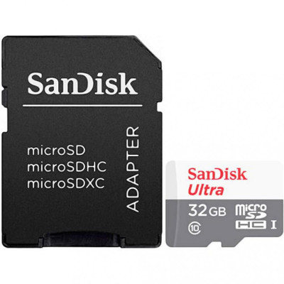 SanDisk 32 GB microSDHC UHS-I Ultra + SD adapter SDSQUNR-032G-GN3MA