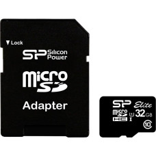 Silicon Power 32 GB microSDHC UHS-I Elite + SD adapter SP032GBSTHBU1V10-SP