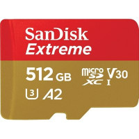 SanDisk 512 GB microSDXC UHS-I U3 V30 A2 Extreme + SD-Adapter (SDSQXAV-512G-GN6MA)