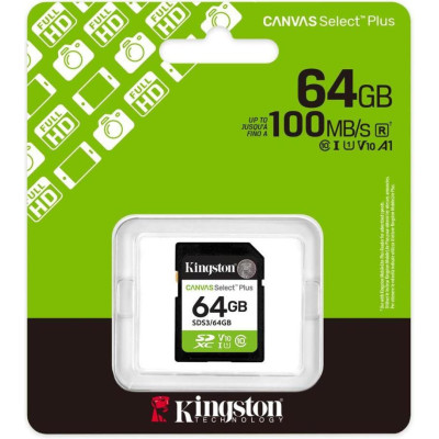 Kingston 64 GB SDXC Canvas Select Plus Gen3 SDS3/64GB
