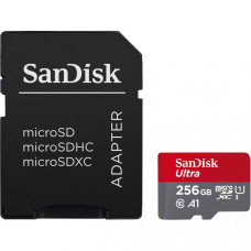 SANDISK microSDXC Ultra 256GB UHS-I A1 Class 10 + SD-adapter (SDSQUAC-256G-GN6MA)