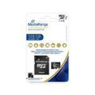 MediaRange 128 GB microSDXC Class 10 UHS-I + SD Adapter MR945