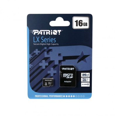 PATRIOT 16 GB microSDHC UHS-I + SD adapter PSF16GMCSDHC10
