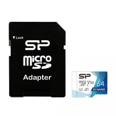 SiliconPower microSDXC Superior Pro Colorful 64GB Class 10 V30 +SD-adapter (SP064GBSTXDU3V20AB)