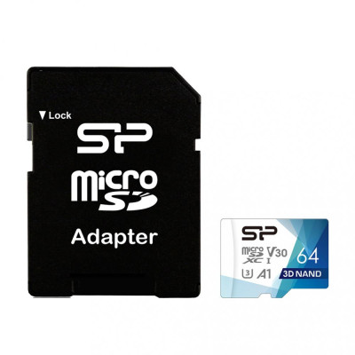 SiliconPower microSDXC Superior Pro Colorful 64GB Class 10 V30 +SD-adapter (SP064GBSTXDU3V20AB)