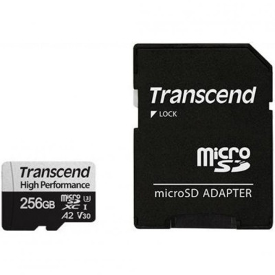 Transcend 256 GB microSDXC Class 10 UHS-I U3 330S + SD Adapter TS256GUSD330S