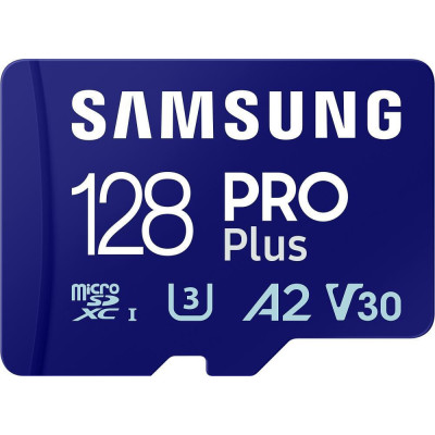 Samsung 128 GB microSDXC Pro Plus UHS-I U3 V30 A2 Class 10 + SD-adapter (MB-MD128SA)