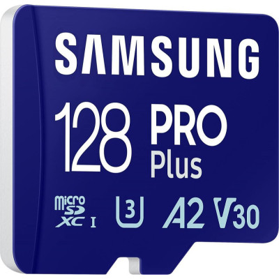 Samsung 128 GB microSDXC Pro Plus UHS-I U3 V30 A2 Class 10 + SD-adapter (MB-MD128SA)