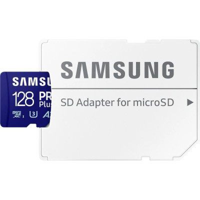 Samsung 128 GB microSDXC Pro Plus UHS-I U3 V30 A2 Class 10 + SD-adapter (MB-MD128SA)