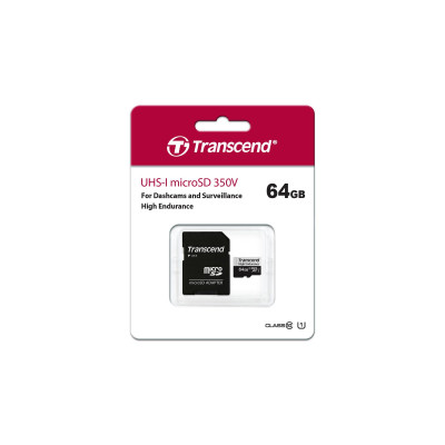 Transcend 64 GB microSDXC UHS-I 350V High Endurance + SD Adapter TS64GUSD350V