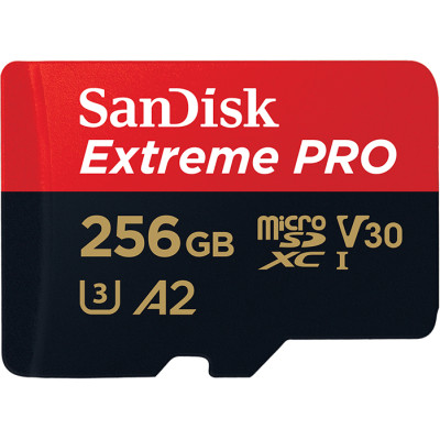 SanDisk 256 GB microSDXC UHS-I U3 Extreme Pro + SD Adapter SDSQXCD-256G-GN6MA
