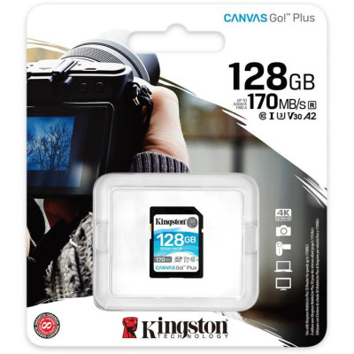 Kingston 128 GB SDXC class 10 UHS-I U3 Canvas Go! Plus SDG3/128GB