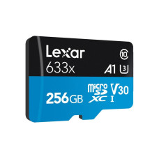 Lexar 256 GB microSDXC High Performance 633x UHS-I U3 V30 A1 Class 10 + SD-adapter (LSDMI256BB633A)
