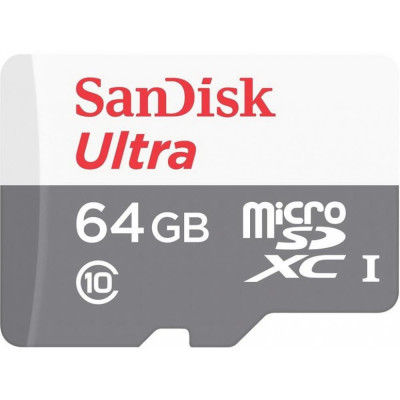 SanDisk 64 GB microSDHC UHS-I Ultra + SD adapter SDSQUNR-064G-GN3MA