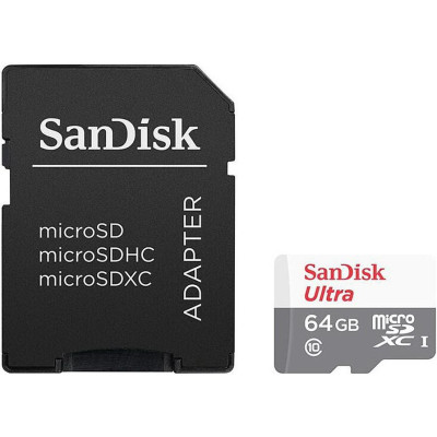 SanDisk 64 GB microSDHC UHS-I Ultra + SD adapter SDSQUNR-064G-GN3MA