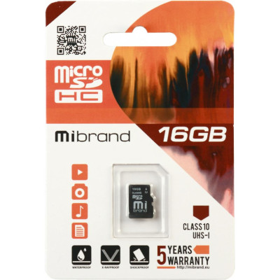 Mibrand 16 GB microSDHC Class 10 UHS-I MICDHU1/16GB-A