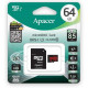 Apacer 64 GB microSDXC Class 10 UHS-I R85 + SD adapter AP64GMCSX10U5-R