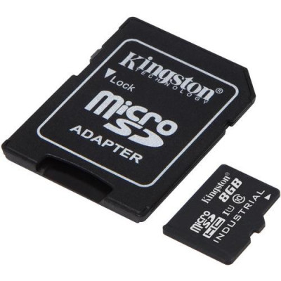 Kingston 8 GB microSDHC Class 10 UHS-I Industrial + SD Adapter SDCIT/8GB