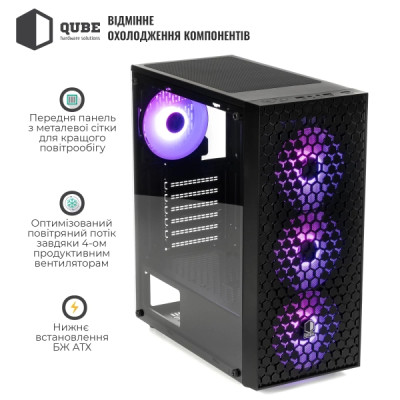 QUBE CARNIVAL Black RGB fans (CARNIVAL_FCNU3)