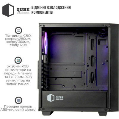 QUBE GERYON Black 4Fan (QBGERYON_FFBNU3)