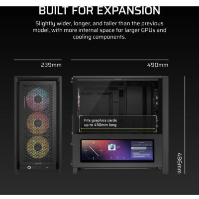 Corsair FRAME 4000D LCD RS ARGB Tempered Glass без БП (CC-9011326-WW)