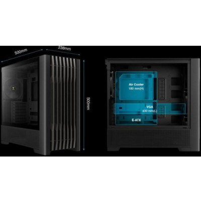 Gamdias ATHENA P3 Tempered Glass Black (4711514501148)
