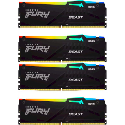 Kingston FURY 128 GB (4x32GB) DDR5 5600 MHz Beast RGB (KF556C40BBAK4-128)