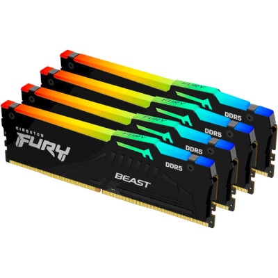 Kingston FURY 128 GB (4x32GB) DDR5 5600 MHz Beast RGB (KF556C40BBAK4-128)