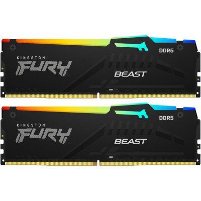 Kingston FURY 128 GB (2x64GB) DDR5 5600 MHz Beast Black RGB EXPO (KF556C40BBAK2-128)