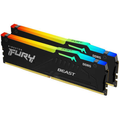 Kingston FURY 128 GB (2x64GB) DDR5 5600 MHz Beast Black RGB EXPO (KF556C40BBAK2-128)