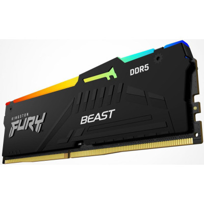 Kingston FURY 128 GB (2x64GB) DDR5 5600 MHz Beast Black RGB EXPO (KF556C40BBAK2-128)