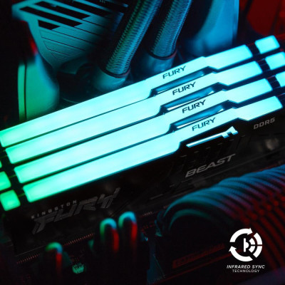Kingston FURY 128 GB (2x64GB) DDR5 5600 MHz Beast Black RGB EXPO (KF556C40BBAK2-128)