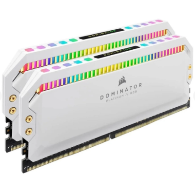 Corsair 32GB (2x16GB) DDR5 6200MHz C36 Dominator Platinum RGB White (CMT32GX5M2X6200C36W)