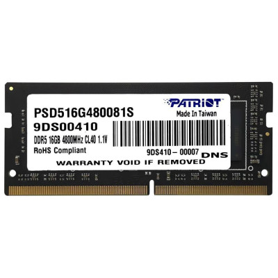 PATRIOT 16 GB SO-DIMM DDR5 4800 MHz Signature Line (PSD516G480081S)