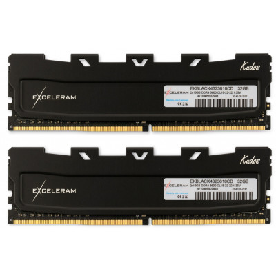 Exceleram 32 GB (2x16GB) DDR4 3600 MHz Black Kudos (EKBLACK4323618CD)