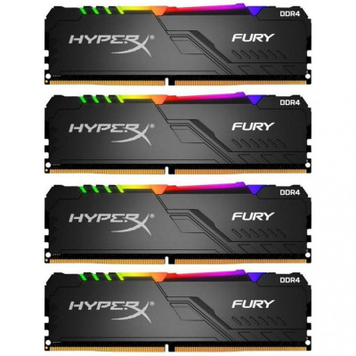 HyperX (Kingston FURY) 128 GB (4x32GB) DDR4 3200 MHz Fury RGB (HX432C16FB3AK4/128)