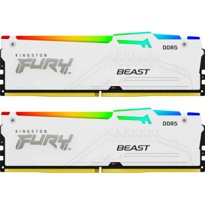 Kingston FURY 64 GB (2x32GB) DDR5 6000 MHz Beast RGB EXPO White (KF560C30BWEAK2-64)